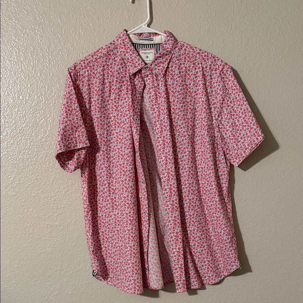 Denim and Flower Men's Red Floral Shirt